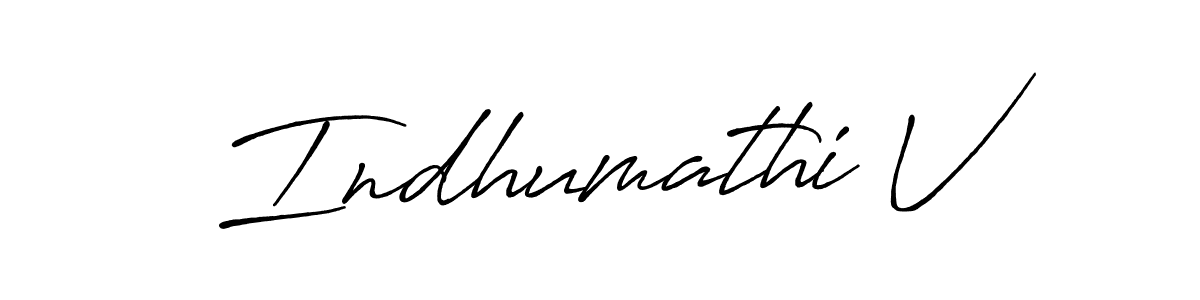 Use a signature maker to create a handwritten signature online. With this signature software, you can design (Antro_Vectra_Bolder) your own signature for name Indhumathi V. Indhumathi V signature style 7 images and pictures png