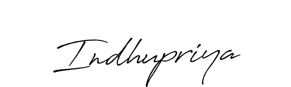 How to make Indhupriya name signature. Use Antro_Vectra_Bolder style for creating short signs online. This is the latest handwritten sign. Indhupriya signature style 7 images and pictures png