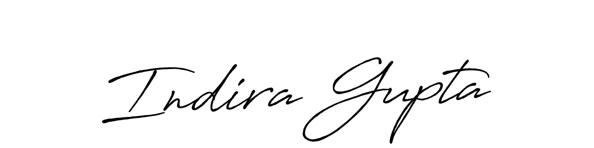 Make a beautiful signature design for name Indira Gupta. With this signature (Antro_Vectra_Bolder) style, you can create a handwritten signature for free. Indira Gupta signature style 7 images and pictures png