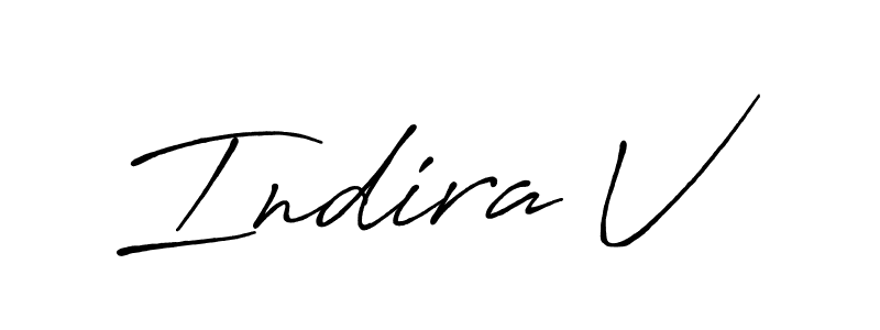 Make a beautiful signature design for name Indira V. With this signature (Antro_Vectra_Bolder) style, you can create a handwritten signature for free. Indira V signature style 7 images and pictures png