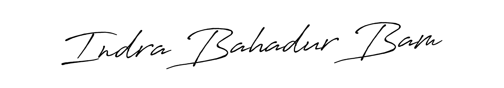 Make a beautiful signature design for name Indra Bahadur Bam. With this signature (Antro_Vectra_Bolder) style, you can create a handwritten signature for free. Indra Bahadur Bam signature style 7 images and pictures png