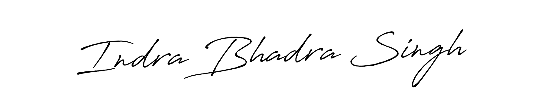 Make a beautiful signature design for name Indra Bhadra Singh. With this signature (Antro_Vectra_Bolder) style, you can create a handwritten signature for free. Indra Bhadra Singh signature style 7 images and pictures png