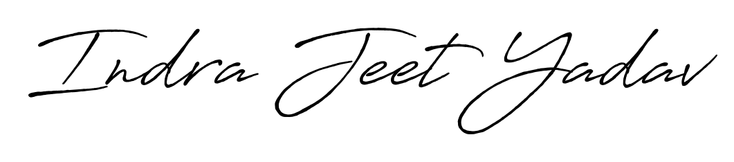 Transform the name Indra Jeet Yadav into a signature masterpiece using Antro_Vectra_Bolder font. Ideal for photographers, artists, and creators looking for watermarks. Indra Jeet Yadav signature style 7 images and pictures png