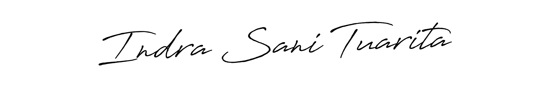 Create a beautiful signature design for name Indra Sani Tuarita. With this signature (Antro_Vectra_Bolder) fonts, you can make a handwritten signature for free. Indra Sani Tuarita signature style 7 images and pictures png