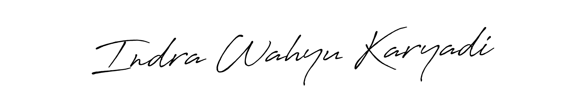 Create a beautiful signature design for name Indra Wahyu Karyadi. With this signature (Antro_Vectra_Bolder) fonts, you can make a handwritten signature for free. Indra Wahyu Karyadi signature style 7 images and pictures png