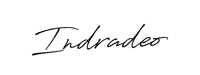 Use a signature maker to create a handwritten signature online. With this signature software, you can design (Antro_Vectra_Bolder) your own signature for name Indradeo. Indradeo signature style 7 images and pictures png