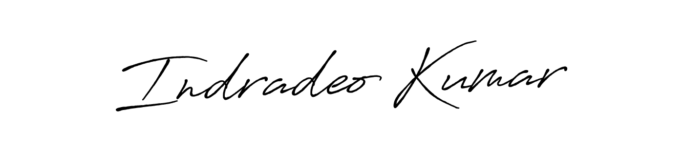 Create a beautiful signature design for name Indradeo Kumar. With this signature (Antro_Vectra_Bolder) fonts, you can make a handwritten signature for free. Indradeo Kumar signature style 7 images and pictures png