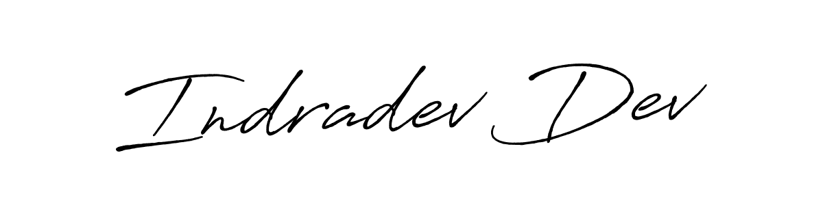 Use a signature maker to create a handwritten signature online. With this signature software, you can design (Antro_Vectra_Bolder) your own signature for name Indradev Dev. Indradev Dev signature style 7 images and pictures png