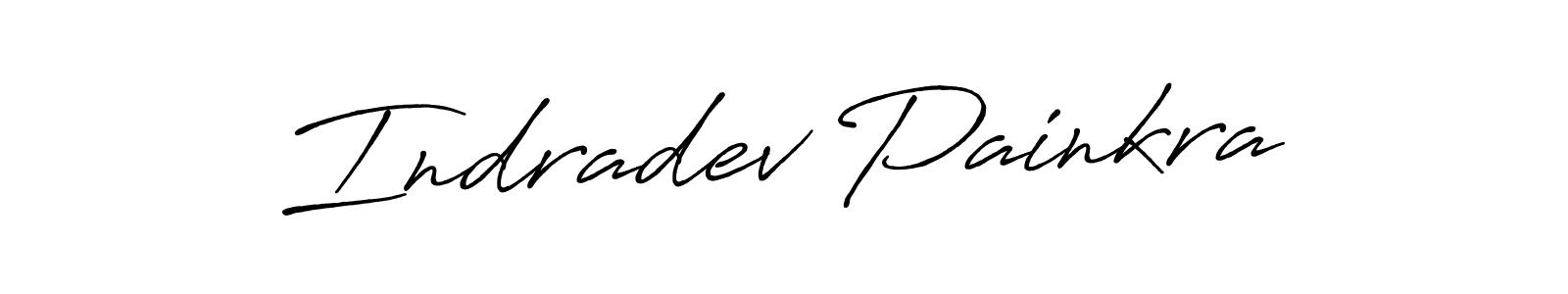 How to make Indradev Painkra name signature. Use Antro_Vectra_Bolder style for creating short signs online. This is the latest handwritten sign. Indradev Painkra signature style 7 images and pictures png