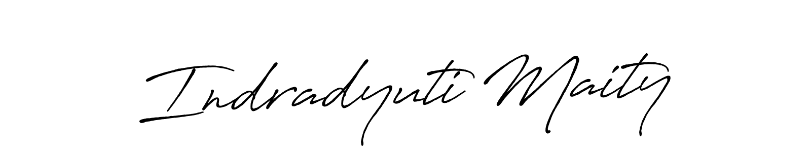 How to make Indradyuti Maity name signature. Use Antro_Vectra_Bolder style for creating short signs online. This is the latest handwritten sign. Indradyuti Maity signature style 7 images and pictures png