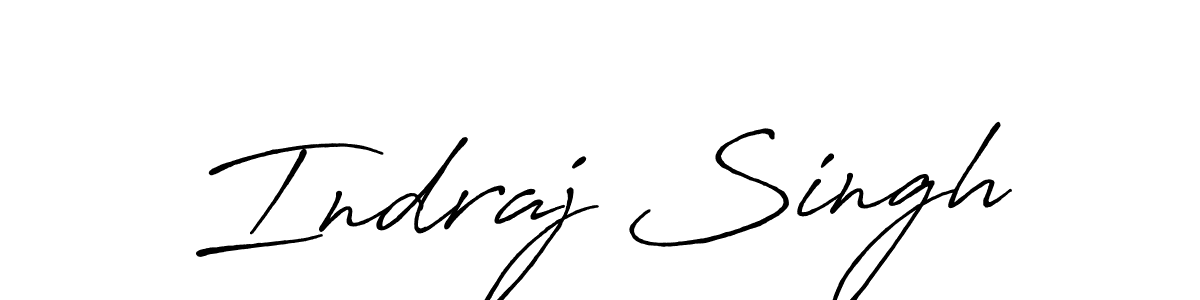 How to make Indraj Singh name signature. Use Antro_Vectra_Bolder style for creating short signs online. This is the latest handwritten sign. Indraj Singh signature style 7 images and pictures png