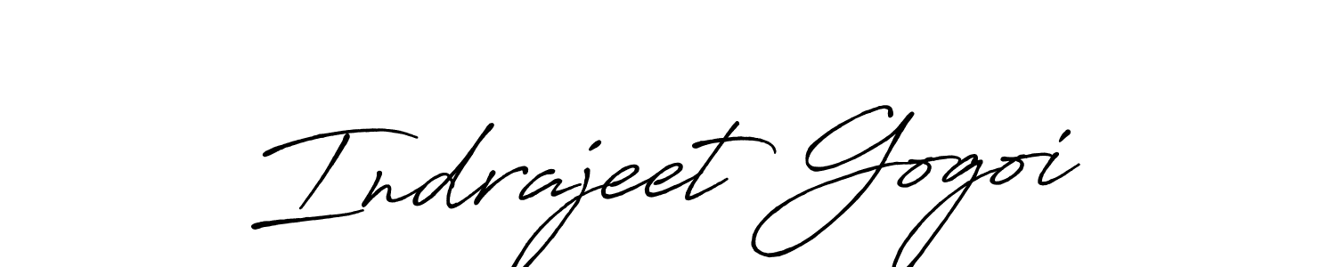 Create a beautiful signature design for name Indrajeet Gogoi. With this signature (Antro_Vectra_Bolder) fonts, you can make a handwritten signature for free. Indrajeet Gogoi signature style 7 images and pictures png