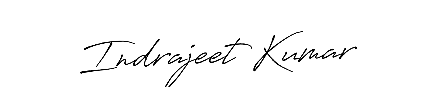 Create a beautiful signature design for name Indrajeet Kumar. With this signature (Antro_Vectra_Bolder) fonts, you can make a handwritten signature for free. Indrajeet Kumar signature style 7 images and pictures png