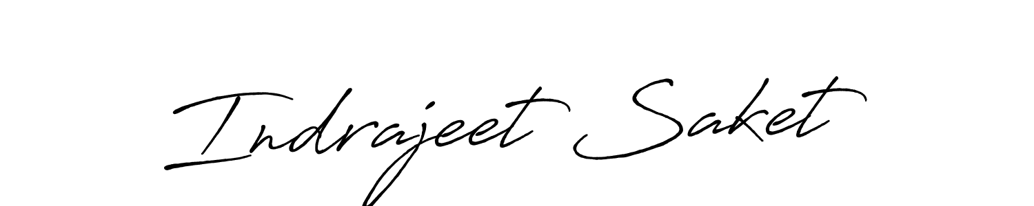 Create a beautiful signature design for name Indrajeet Saket. With this signature (Antro_Vectra_Bolder) fonts, you can make a handwritten signature for free. Indrajeet Saket signature style 7 images and pictures png