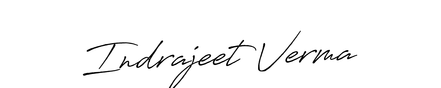 Make a beautiful signature design for name Indrajeet Verma. With this signature (Antro_Vectra_Bolder) style, you can create a handwritten signature for free. Indrajeet Verma signature style 7 images and pictures png