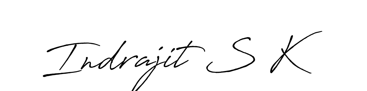 Make a beautiful signature design for name Indrajit S K. With this signature (Antro_Vectra_Bolder) style, you can create a handwritten signature for free. Indrajit S K signature style 7 images and pictures png