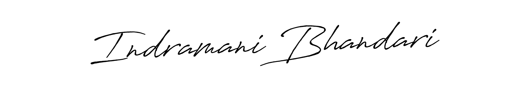 How to make Indramani Bhandari name signature. Use Antro_Vectra_Bolder style for creating short signs online. This is the latest handwritten sign. Indramani Bhandari signature style 7 images and pictures png