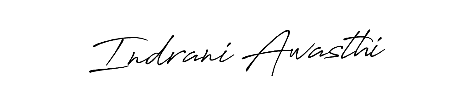 Also we have Indrani Awasthi name is the best signature style. Create professional handwritten signature collection using Antro_Vectra_Bolder autograph style. Indrani Awasthi signature style 7 images and pictures png