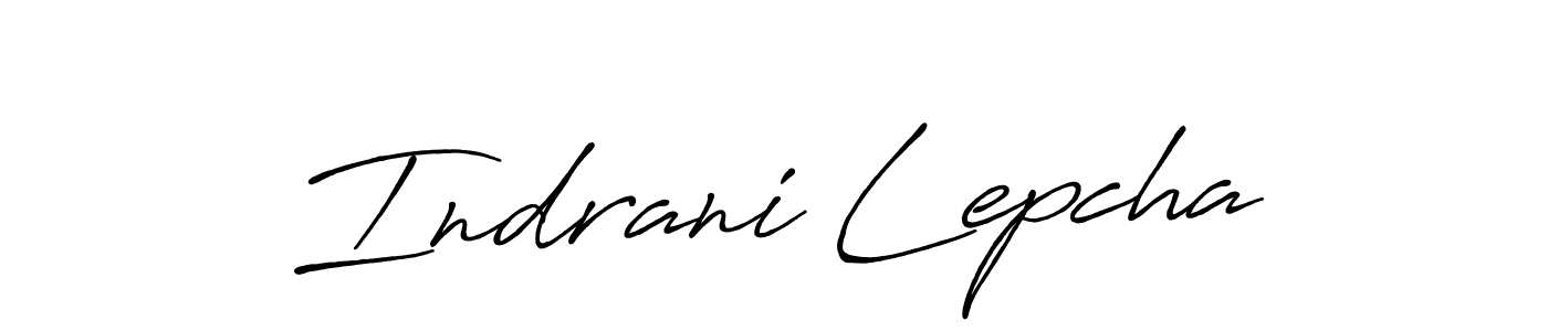 Indrani Lepcha stylish signature style. Best Handwritten Sign (Antro_Vectra_Bolder) for my name. Handwritten Signature Collection Ideas for my name Indrani Lepcha. Indrani Lepcha signature style 7 images and pictures png