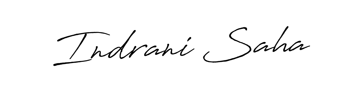 Create a beautiful signature design for name Indrani Saha. With this signature (Antro_Vectra_Bolder) fonts, you can make a handwritten signature for free. Indrani Saha signature style 7 images and pictures png