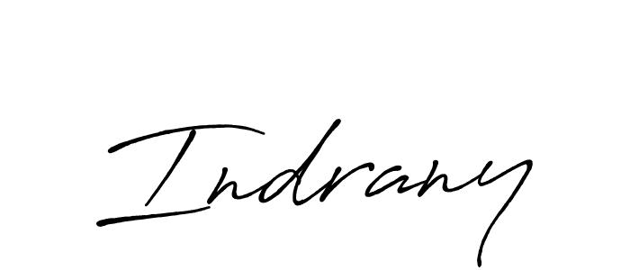 How to make Indrany name signature. Use Antro_Vectra_Bolder style for creating short signs online. This is the latest handwritten sign. Indrany signature style 7 images and pictures png