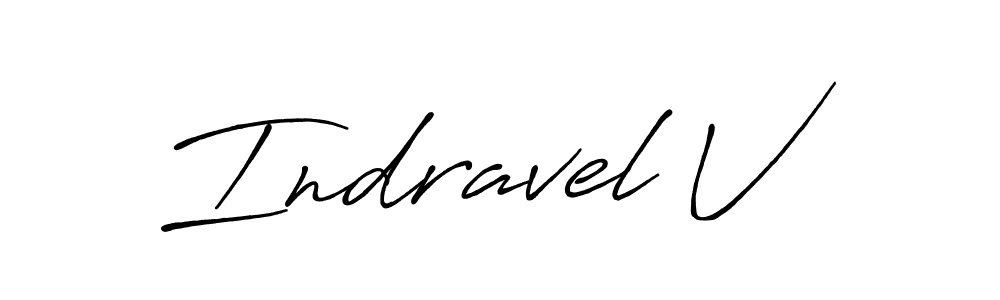 Make a beautiful signature design for name Indravel V. With this signature (Antro_Vectra_Bolder) style, you can create a handwritten signature for free. Indravel V signature style 7 images and pictures png