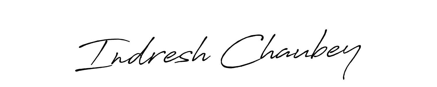 Create a beautiful signature design for name Indresh Chaubey. With this signature (Antro_Vectra_Bolder) fonts, you can make a handwritten signature for free. Indresh Chaubey signature style 7 images and pictures png