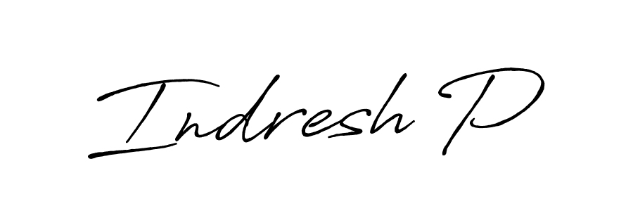 Create a beautiful signature design for name Indresh P. With this signature (Antro_Vectra_Bolder) fonts, you can make a handwritten signature for free. Indresh P signature style 7 images and pictures png