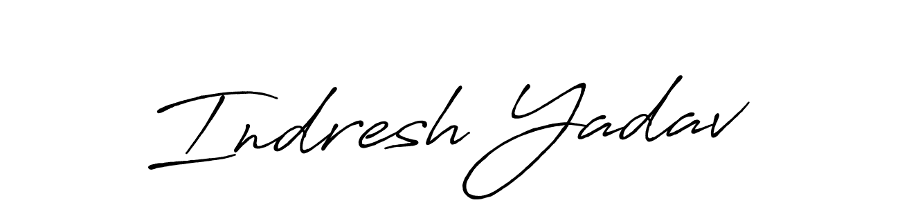 Make a beautiful signature design for name Indresh Yadav. With this signature (Antro_Vectra_Bolder) style, you can create a handwritten signature for free. Indresh Yadav signature style 7 images and pictures png