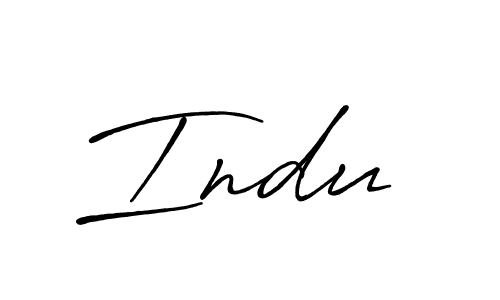 Make a beautiful signature design for name Indu . With this signature (Antro_Vectra_Bolder) style, you can create a handwritten signature for free. Indu  signature style 7 images and pictures png