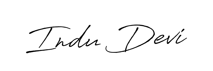 Create a beautiful signature design for name Indu Devi. With this signature (Antro_Vectra_Bolder) fonts, you can make a handwritten signature for free. Indu Devi signature style 7 images and pictures png