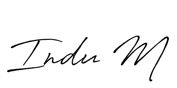 Indu M stylish signature style. Best Handwritten Sign (Antro_Vectra_Bolder) for my name. Handwritten Signature Collection Ideas for my name Indu M. Indu M signature style 7 images and pictures png