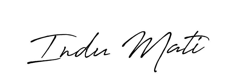 Indu Mati stylish signature style. Best Handwritten Sign (Antro_Vectra_Bolder) for my name. Handwritten Signature Collection Ideas for my name Indu Mati. Indu Mati signature style 7 images and pictures png