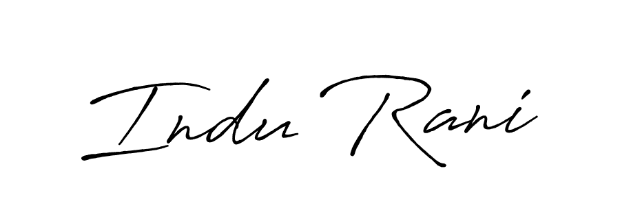 Make a beautiful signature design for name Indu Rani. With this signature (Antro_Vectra_Bolder) style, you can create a handwritten signature for free. Indu Rani signature style 7 images and pictures png