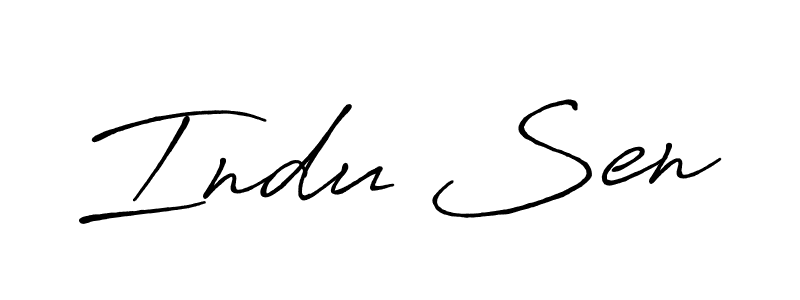 How to make Indu Sen name signature. Use Antro_Vectra_Bolder style for creating short signs online. This is the latest handwritten sign. Indu Sen signature style 7 images and pictures png