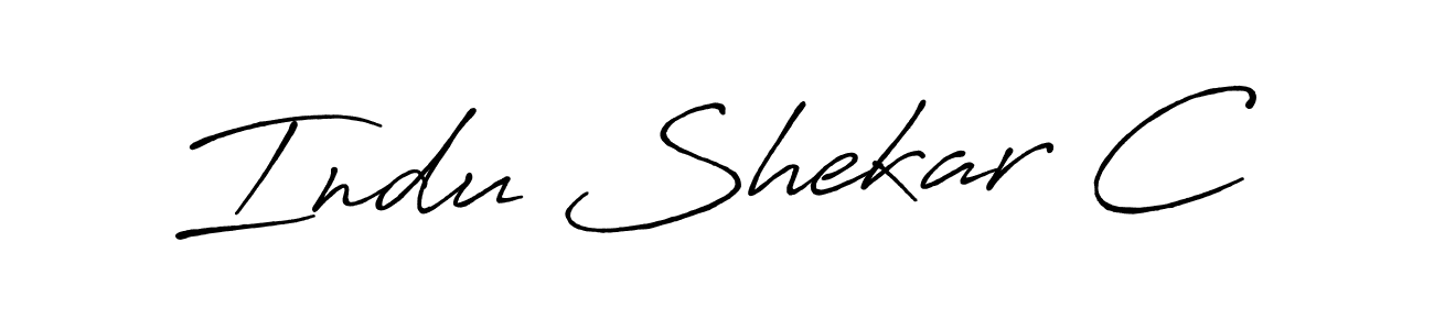 The best way (Antro_Vectra_Bolder) to make a short signature is to pick only two or three words in your name. The name Indu Shekar C include a total of six letters. For converting this name. Indu Shekar C signature style 7 images and pictures png