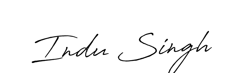 How to make Indu Singh name signature. Use Antro_Vectra_Bolder style for creating short signs online. This is the latest handwritten sign. Indu Singh signature style 7 images and pictures png