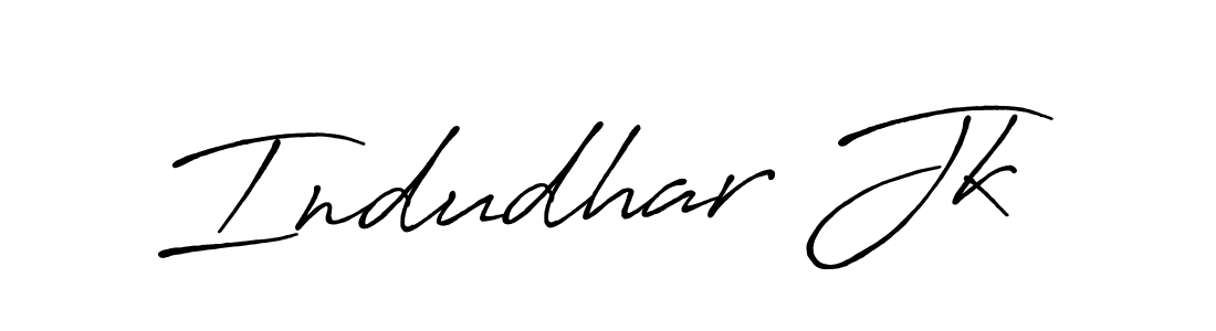 How to make Indudhar Jk name signature. Use Antro_Vectra_Bolder style for creating short signs online. This is the latest handwritten sign. Indudhar Jk signature style 7 images and pictures png