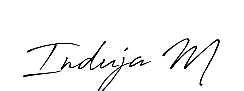 How to make Induja M signature? Antro_Vectra_Bolder is a professional autograph style. Create handwritten signature for Induja M name. Induja M signature style 7 images and pictures png