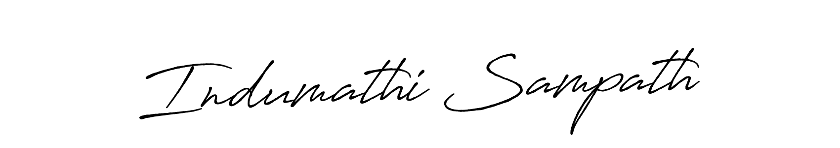 How to make Indumathi Sampath name signature. Use Antro_Vectra_Bolder style for creating short signs online. This is the latest handwritten sign. Indumathi Sampath signature style 7 images and pictures png