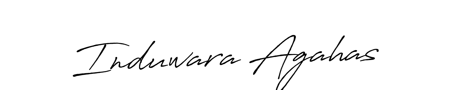 How to make Induwara Agahas name signature. Use Antro_Vectra_Bolder style for creating short signs online. This is the latest handwritten sign. Induwara Agahas signature style 7 images and pictures png