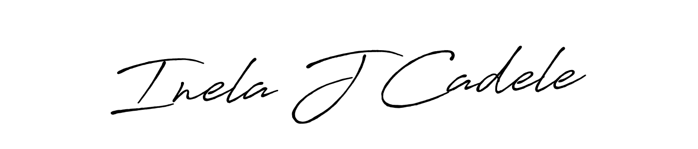 Make a beautiful signature design for name Inela J Cadele. With this signature (Antro_Vectra_Bolder) style, you can create a handwritten signature for free. Inela J Cadele signature style 7 images and pictures png