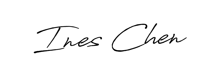 Make a beautiful signature design for name Ines Chen. With this signature (Antro_Vectra_Bolder) style, you can create a handwritten signature for free. Ines Chen signature style 7 images and pictures png