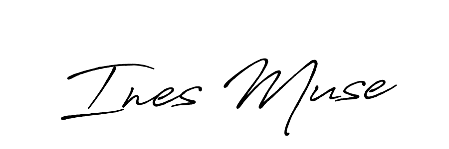 if you are searching for the best signature style for your name Ines Muse. so please give up your signature search. here we have designed multiple signature styles  using Antro_Vectra_Bolder. Ines Muse signature style 7 images and pictures png