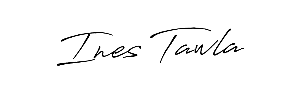 Ines Tawla stylish signature style. Best Handwritten Sign (Antro_Vectra_Bolder) for my name. Handwritten Signature Collection Ideas for my name Ines Tawla. Ines Tawla signature style 7 images and pictures png
