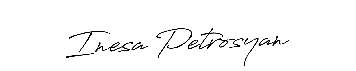 How to make Inesa Petrosyan name signature. Use Antro_Vectra_Bolder style for creating short signs online. This is the latest handwritten sign. Inesa Petrosyan signature style 7 images and pictures png