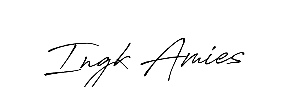 You should practise on your own different ways (Antro_Vectra_Bolder) to write your name (Ingk Amies) in signature. don't let someone else do it for you. Ingk Amies signature style 7 images and pictures png