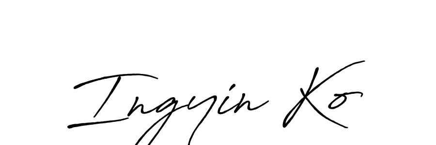 You should practise on your own different ways (Antro_Vectra_Bolder) to write your name (Ingyin Ko) in signature. don't let someone else do it for you. Ingyin Ko signature style 7 images and pictures png