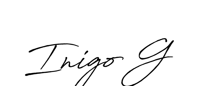 It looks lik you need a new signature style for name Inigo G. Design unique handwritten (Antro_Vectra_Bolder) signature with our free signature maker in just a few clicks. Inigo G signature style 7 images and pictures png