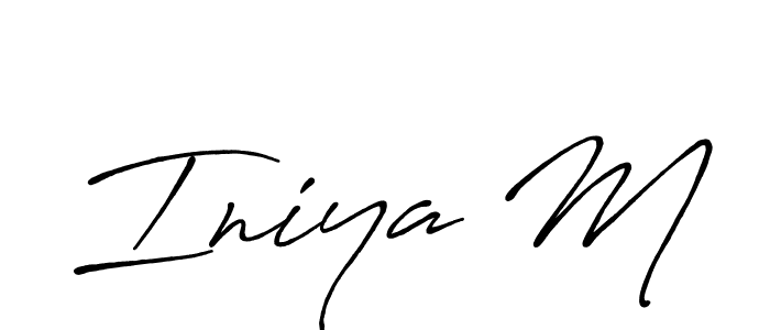 You should practise on your own different ways (Antro_Vectra_Bolder) to write your name (Iniya M) in signature. don't let someone else do it for you. Iniya M signature style 7 images and pictures png
